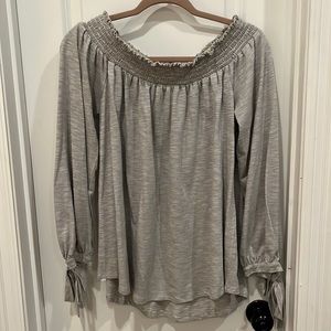 Striped off the shoulder top